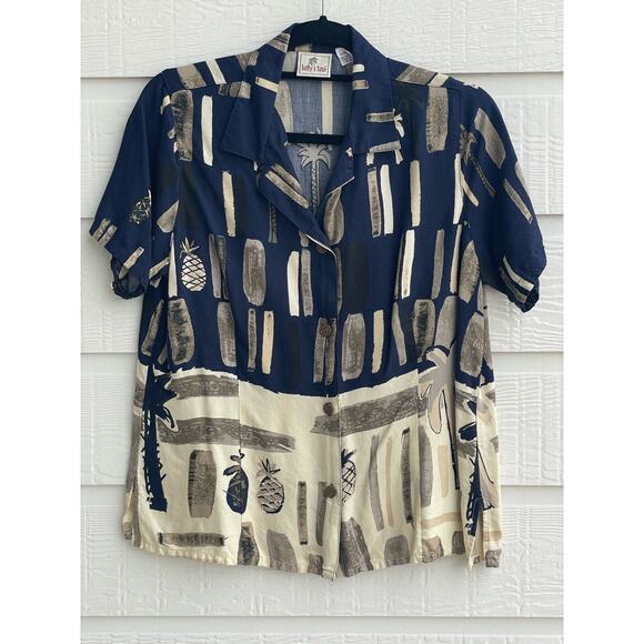 Holly Lane Hawaiian Aloha short sleeve button up L - Picture 1 of 7